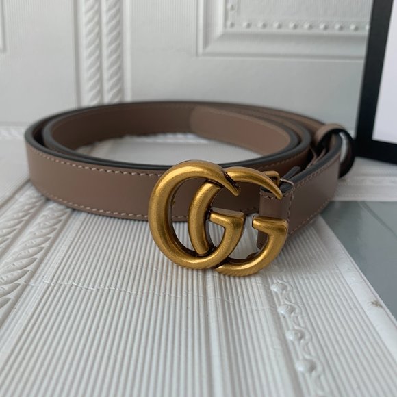 Leather belt with GG buckle main image 7